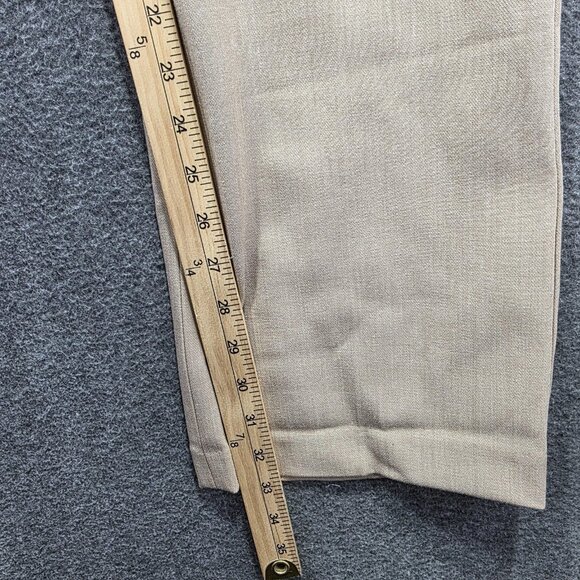 Express Pants Womens 12R Khaki Columnist Barely Boot Mid Rise Stretch Dress - Picture 10 of 12